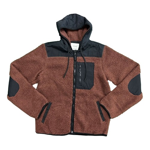 Jack & Jones Men's Maroon Jacket Authentic Sherpa Teddy Fleece (S04) - Picture 1 of 15