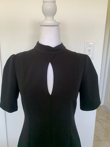 Neu ohne Etikett schwarz Donna Morgan Kragen Ärmel Kleid Größe 6 - Bild 5 von 7