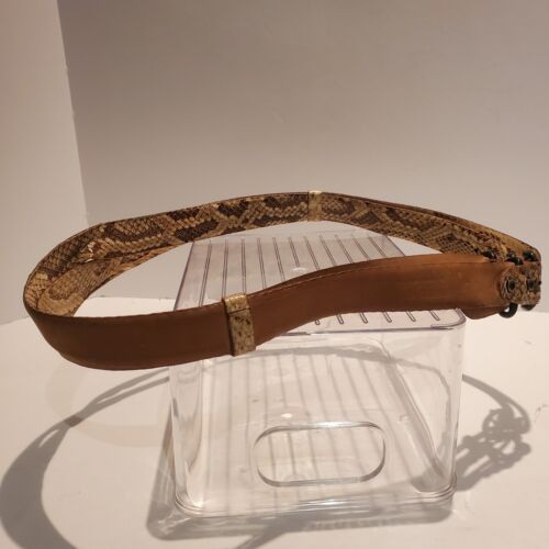 Cintura doppia Jill Stuart in pelle di serpente esotica naturale importata M/L - Foto 8 di 21