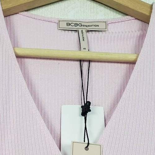 New BCBGeneration Women's Surplice Wrap Tie Knit Bodysuit in Lilac XS with tags - Picture 11 of 16