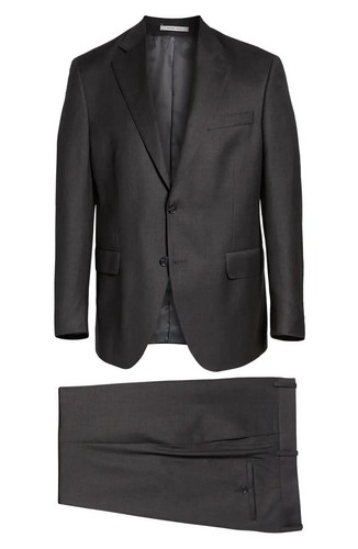 PETER MILLAR Flynn Classic Fit Solid Wool Suit, Charcoal Grey, Size 46 R NWOT - Picture 15 of 15