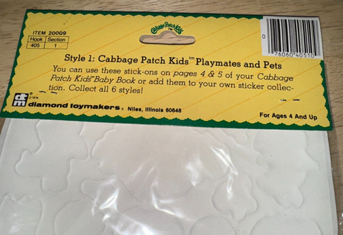NUEVO 1983 Diamond Toymakers CABBAGE PATCH KIDS Estilo 1 Pegatinas Hinchadas Compañeros de Juego - Imagen 12 de 12