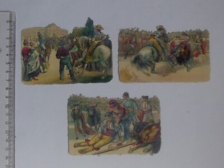 CHROMO DECOUPIS: BULLFIGHTER Injury Lot 3 Different Same Series Horse
