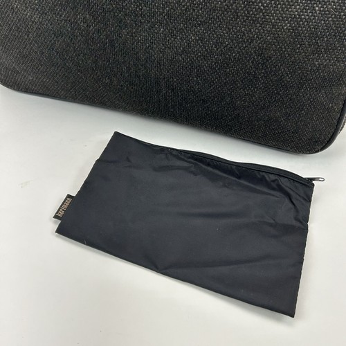 Hartmann Black Tweed Carry On Bag Luggage Travel Leather Snap Straps - Picture 7 of 13