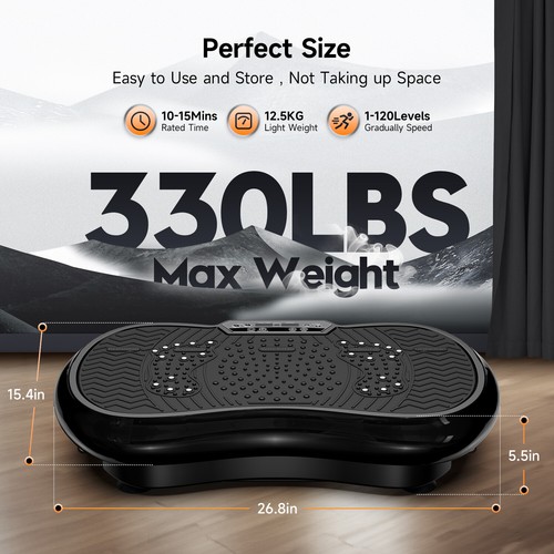 Vibration Platform Plate Whole Body Exercise Fitness Massager Machine Slim - Picture 6 of 10