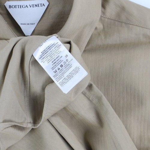 Bottega Veneta Beige Herringbone Cotton V Pocket Shirt | Size 39 (M) RRP $635 - Picture 7 of 8