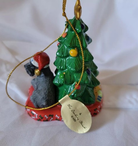 Danbury Mint Christmas Tree Ornament Schnauzer Dog 2014 Waiting For Santa New - Picture 6 of 12