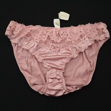 NEW Victoria's Secret VTG 90s Second Skin Satin Lace Bikini Panty XL X-LARGE