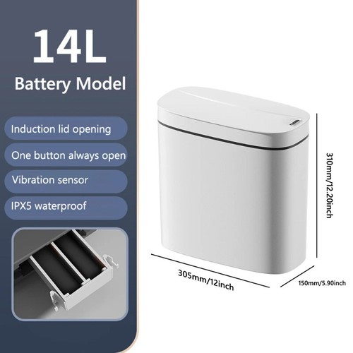 14L Smart Sensor Narrow Slot Waste Bin Automatic Household Electronic Waste Bin - Picture 24 of 27