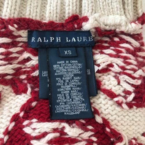 Ralph Lauren Red/White Reindeer Dog Sweater Dog Wear Size XS E9 - Picture 5 of 9