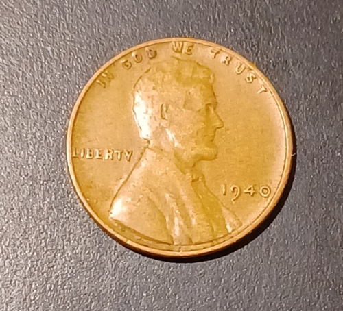 Centavo/penique Lincoln Wheat 1940 EE. UU. sin marca de ceca circulado (#1)