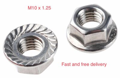 M10x1,25 Flansch Sechskantmutter Edelstahl Honda Kawasaki Yamaha Suzuki Triumph BMW