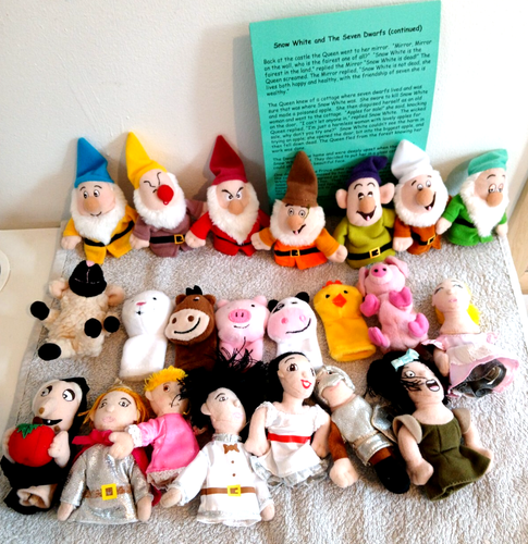Disney Schneewittchen & die sieben Zwerge Fingerpuppen & andere Tiere Stofftier Set