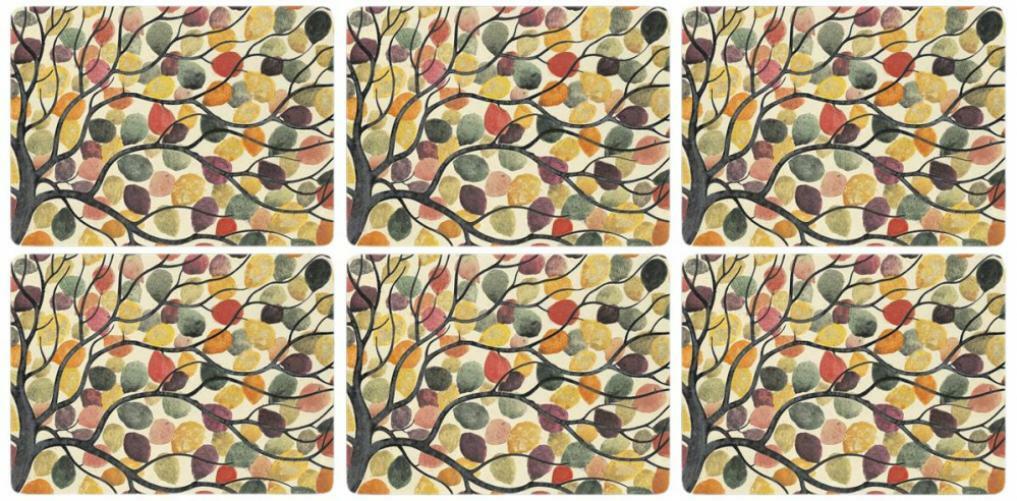 Pimpernel Dancing Branches Placemats S 6 (s), Multi Coloured Pimpernel Dancing Branches Placemats S 6 (s), Multi Coloured