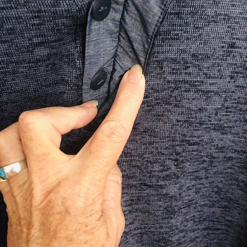 GREG NORMAN Blue Heather Men's XL Pullover Sweater 1/4 Button Pocket Golf Fleece - Picture 6 of 10