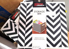 Home Basics Storage Bin - Black/White Chevron Pattern