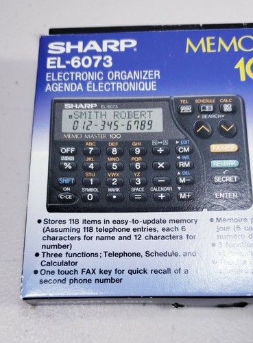 SHARP EL-6073 Electronic Organizer Memo Master 100 - Photo 6 sur 9