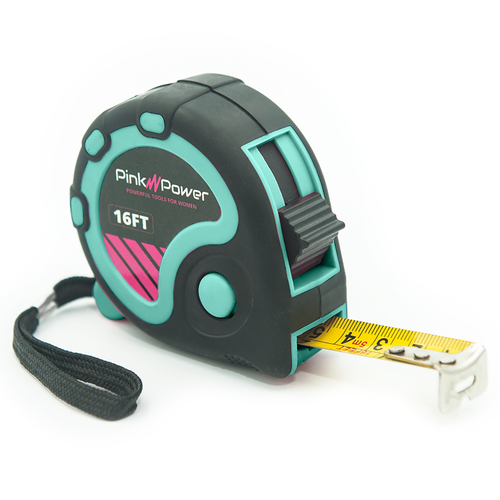 16ft Blue Tape Measure–Retractable Measuring Tool with Lock for Women’s Tool Kit - Picture 1 of 5