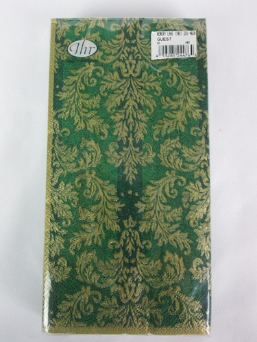 Ideal Home Range 3-Ply Paper Guest Towels Napkins Golden Jacquard Green 16 count - Picture 2 of 4