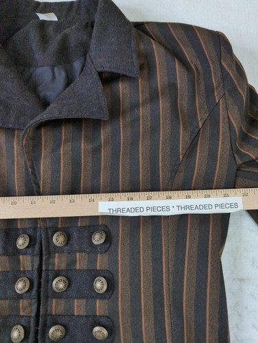 Spirit Steampunk Trench Coat Mens L Brown Cosplay Gothic Theater Costume - Picture 9 of 10