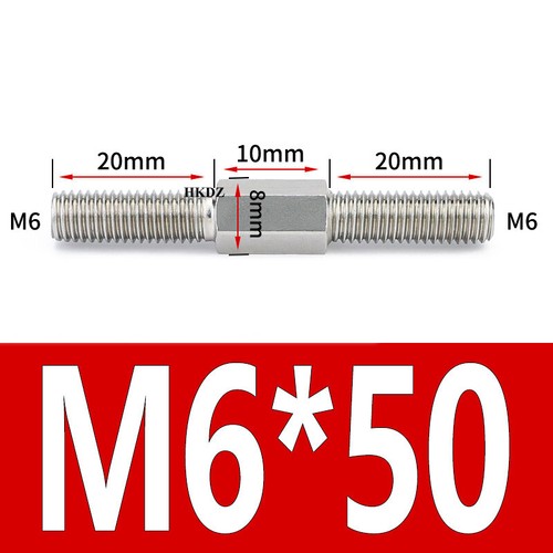 304 Stainless Steel Double End Studs Bolt M4-M16 Left and Right Thread Screw Rod - Picture 31 of 81