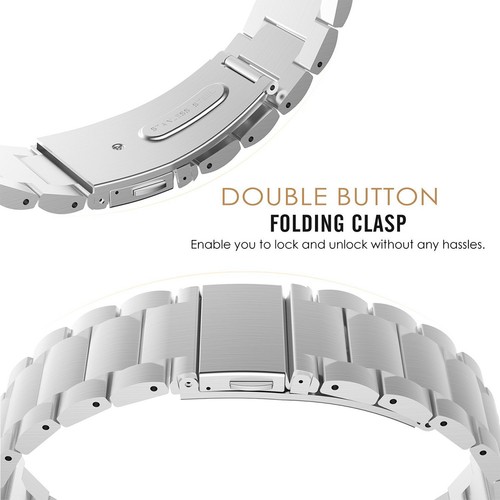 Quick Release Stainless Steel Link Bracelet Watch Bands Strap 18mm 20mm 22mm - Picture 18 of 21