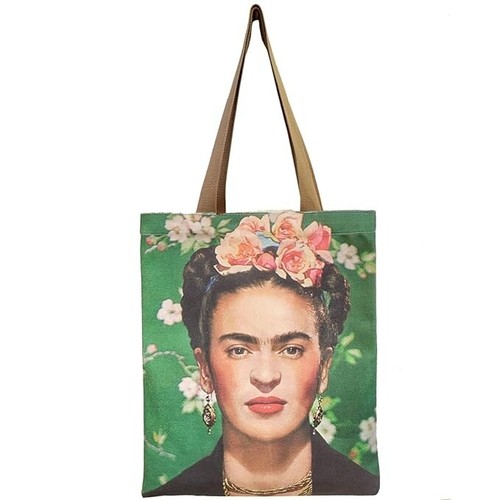 Einkaufstasche mit Innentasche Frida Kahlo Bild Wiederverwendbar Baumwolltasche - Bild 1 von 4