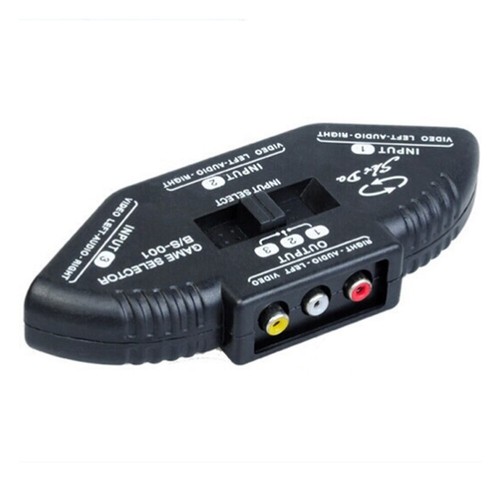 Fosmon 3 Port AV Composite RCA Selector Box Switch Splitter w/ Cable Cord Plug• - Picture 6 of 11