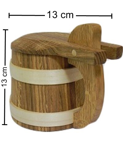 Wooden Oak Beer Mug Cup Tankard with lid Very Solid Father's Day Gift 0.5l /M06 - Picture 3 of 5