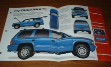 1998 DODGE DURANGO SLT PLUS ORIGINAL IMP BROCHURE SPECS INFO 98 97