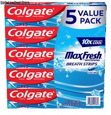 5 PACK - Colgate Max Fresh Toothpaste with Mini Breath Strips, Cool Mint 7.3 oz 0.68 per gallon
