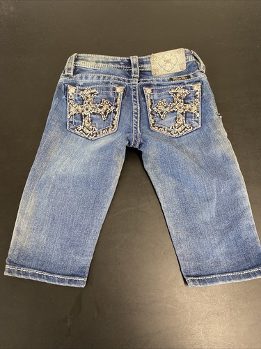 Girls Miss Me Western Blue Jeans(Capri) LowRise Fit Size 7X12” JK7584P2 - Picture 7 of 11