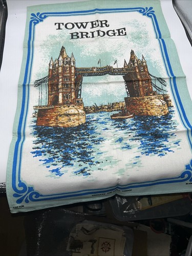 Vintage 70s Kitchen Tea Towels Lot of 3 X’s London Bridge, England, Australia - Picture 4 of 7