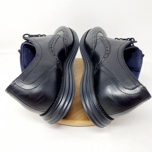 Cole Haan Originalgrand Shoes Mens 10 Black Leather Wingtip Oxford Dress Sneaker - Picture 9 of 13