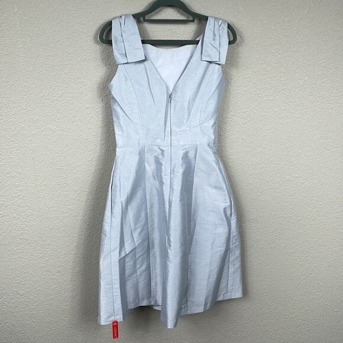 NWT Alfred Sung Dupioni Cocktail Bridesmaid Dress in Dove Light Gray D626 Sz 6 - Picture 6 of 13