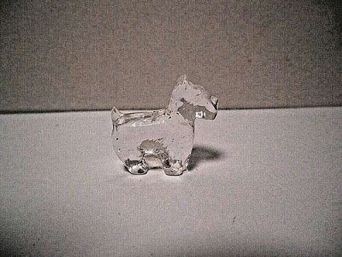 LOT OF 2 MINIATURE CRYSTAL GLASS FIGURINES ELEPHANT & SCOTTISH TERRIER DOG - Picture 4 of 9