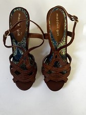 Steve Madden Madden Girl Sandals Size 9M Brown Strappy Cork Platform EUC