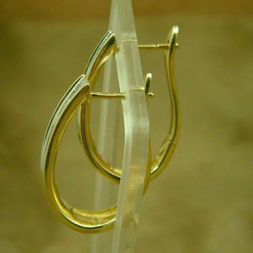 2 Ct Round Lab Created Diamond Channel Set Hoop Earrings 14K Yellow Gold Plated - Picture 5 of 6
