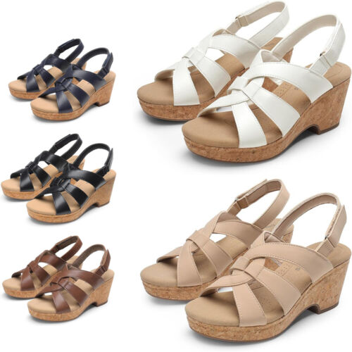 Women's Wedge Sandals Open Toe Platform Casual Dressy Cork Summer Dress Shoes