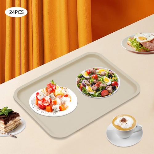 24 Pcs Plastic Fast Food Trays Bulk Restaurant Serving Cafeteria School - Picture 6 of 15