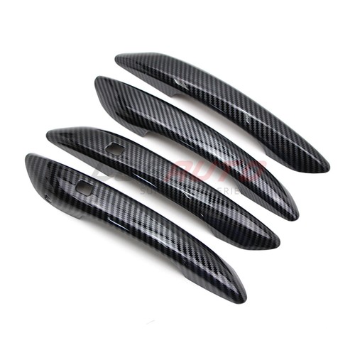 4PCs Door Handle Cover For Hyundai Elantra 2021+ Carbon Fiber Style W/ 2 Smart - Picture 3 of 7