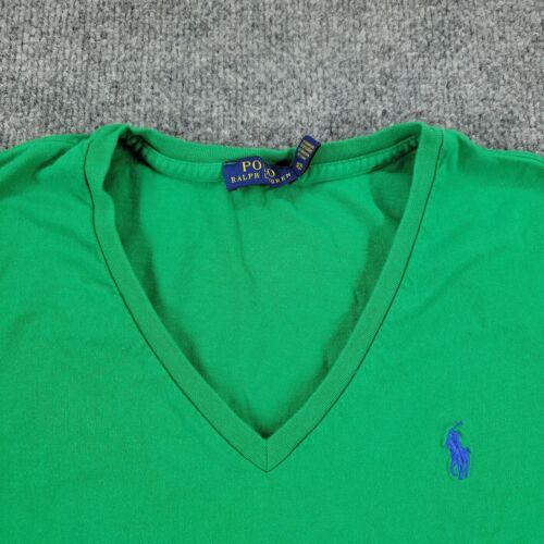 Polo Ralph Lauren Shirt Girl XL Green Embroidered Logo Short Sleeve Top Stretch - Picture 3 of 12