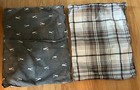 Eddie Bauer Set Of 2 Pillow Shams Standard Size Red/Gray Plaid 24.5”x18.5”