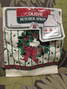 Christmas Holiday 100/% Duck Cotton Butcher Apron
