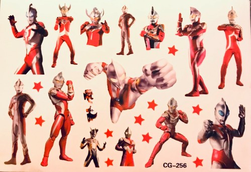Ultraman Temporal Tatuaje Sábanas Pegatinas Niños Niños Cumpleaños Fiesta Bolso - Imagen 5 de 6
