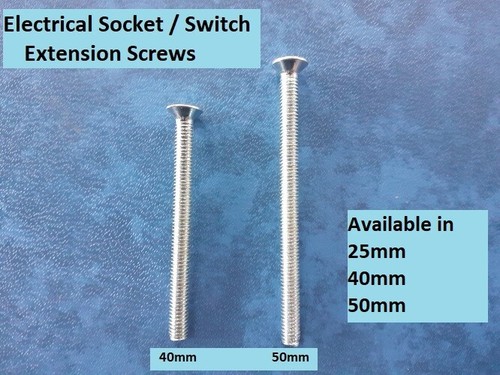 Steckschlüssel Verlängerungsschrauben für Schalter Stecker & Platte 25mm 40mm 50mm & 75mm - Bild 2 von 3