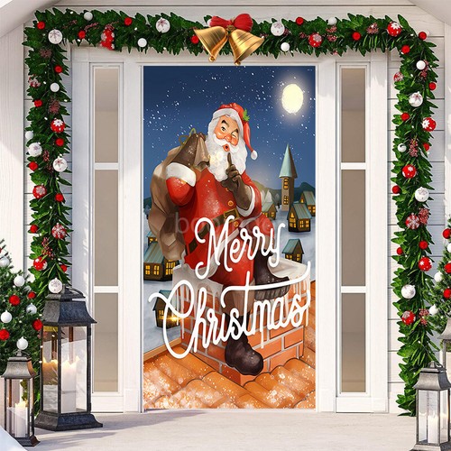 Hot sale - Door Hanging Christmas Door Cover Window Sign Banners Christmas Decor - Picture 59 of 98