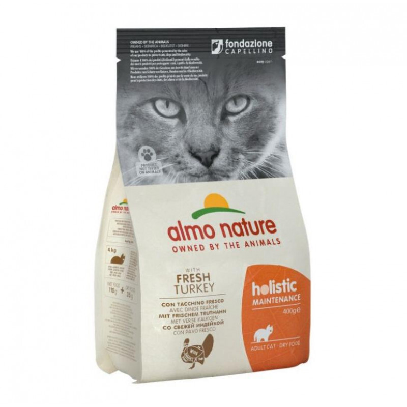 ALMO NATURE - Crocchette di tacchino e Riso per gatti - 400 gr