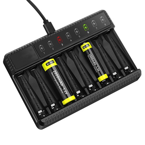 8 Slots Akku-Ladegerät für AA AAA Ni-MH Batterien Batterieladegerät universal DE - Bild 10 von 12