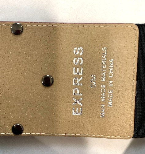 Express Damen klein/mittel schwarz rot Schlangenmuster dehnbarer Gürtel 3 Zoll breit - Bild 3 von 4